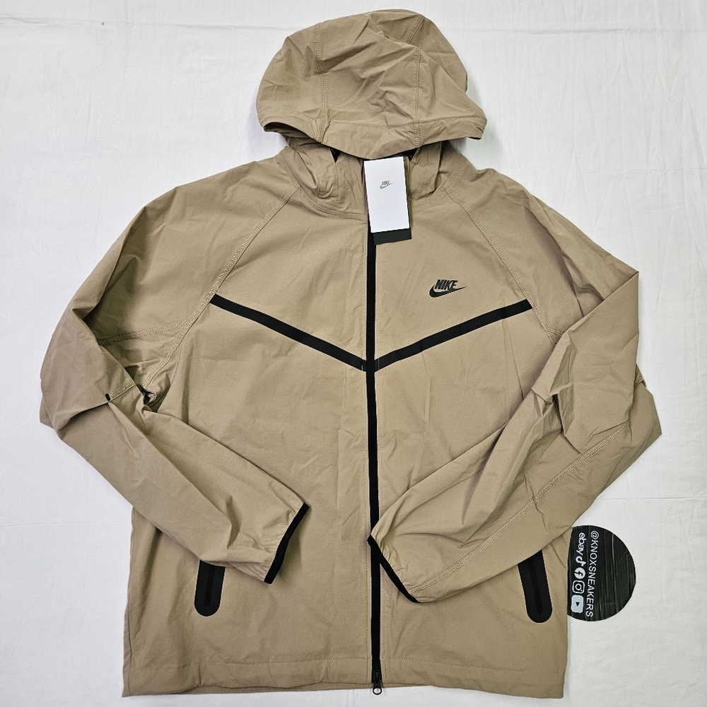 Nike Tech Windrunner Woven Jacket Hoodie Parachute Beige HM7151-297 Men's Size L - Picture 1 of 10